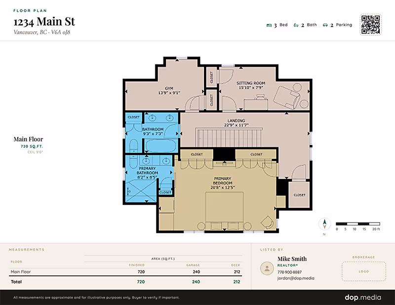 2D colour floor plan — sample
